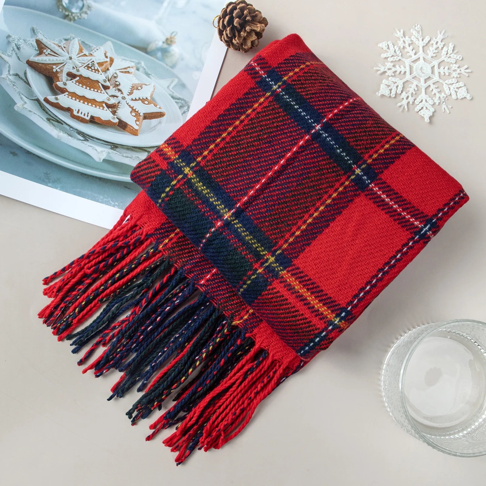 Winter Womens Scarves Plaid Warm Cozy Shawl and Wraps Scarf for Women