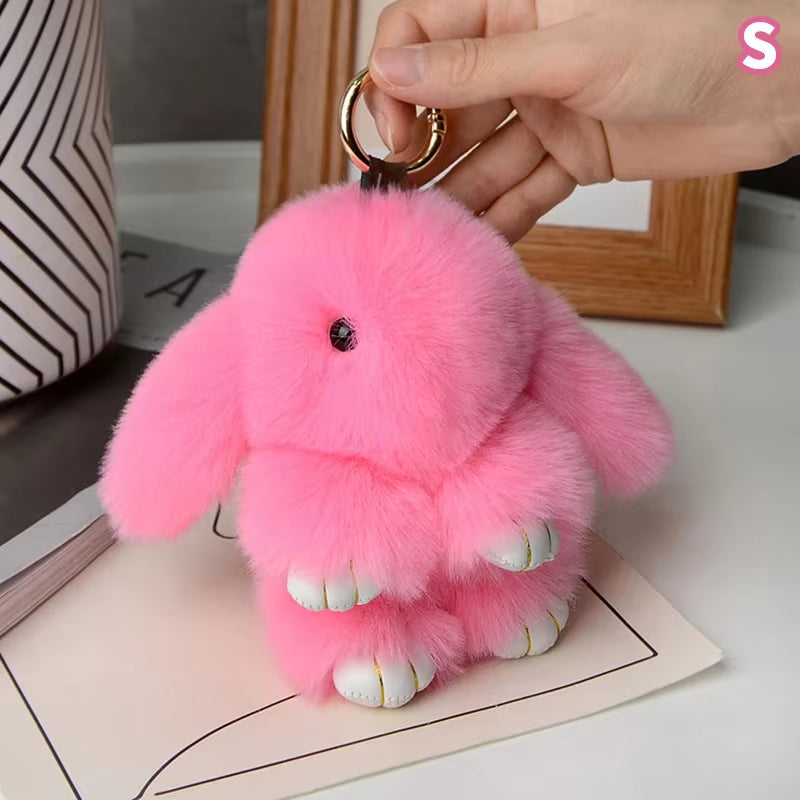 15Cm Rabbit Fur Keychain Women Bag Car Key Chain Pendant Decoration Jewelry Bags Hangings Accessories Gifts