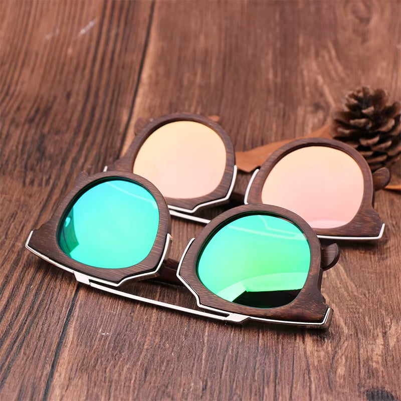 2020 High Quality Luxury Designer Sunglasses Men Driving Sunglasses Polarized UV400 Bamboo Wood Sun Glasses Eyewear Dropshipping