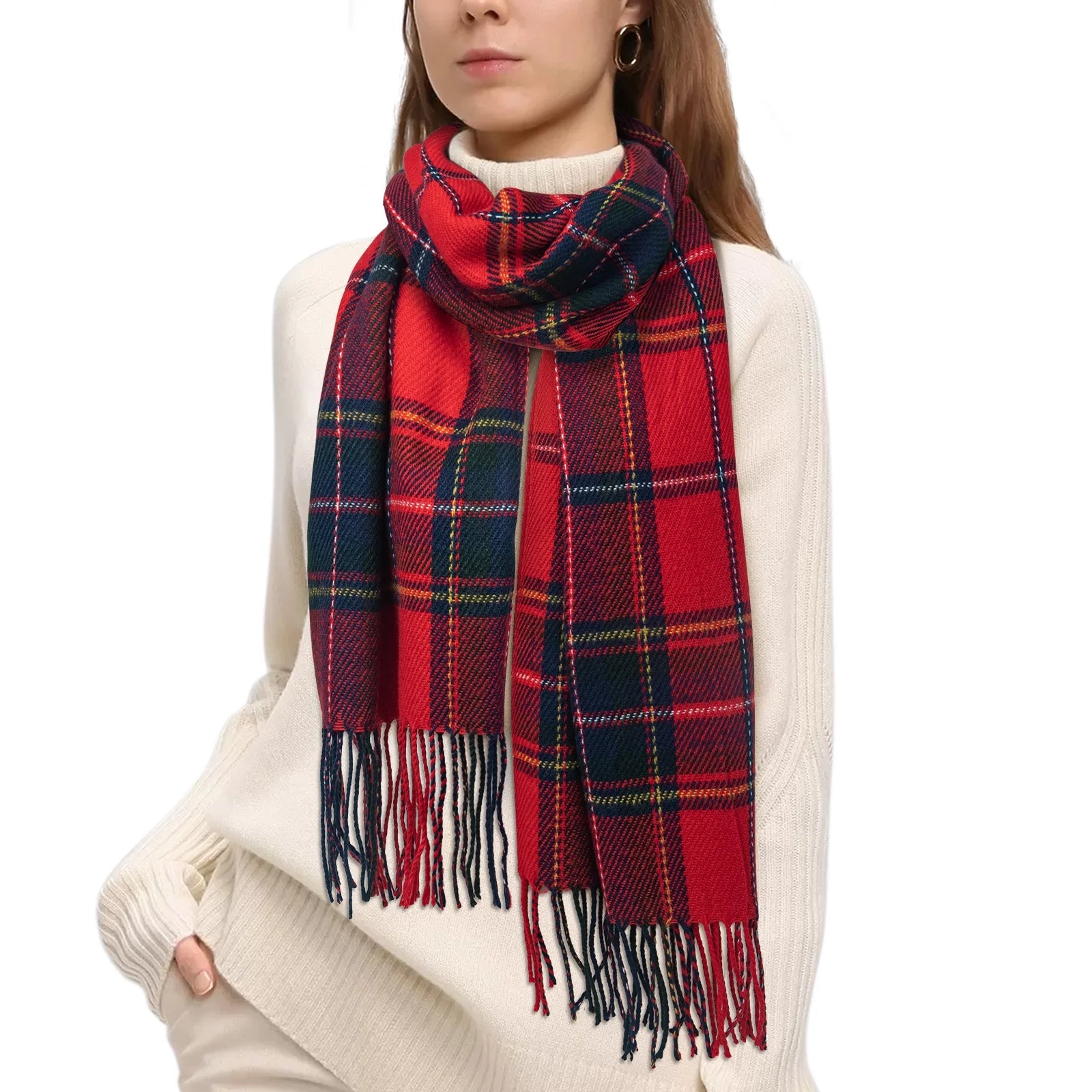 Winter Womens Scarves Plaid Warm Cozy Shawl and Wraps Scarf for Women