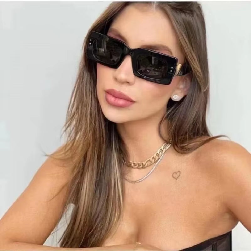 Retro Rectangular Sunglasses 2023 New WOMEN'S Brand Designer Retro Small Frame Sunglasses Oculos De Sol