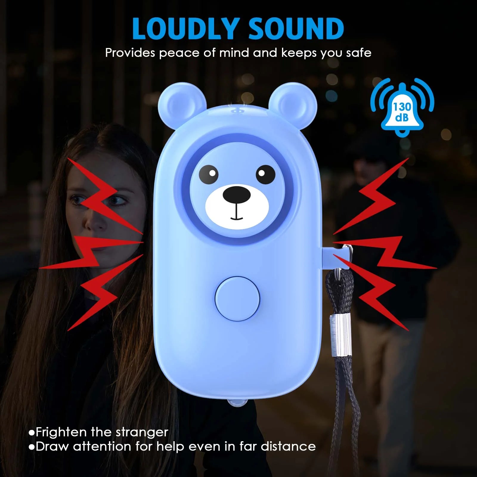 Keychain for Women,  Safety Keychain Set with Alarm 6 Pcs Keychain Accessories Keychain for Kids Girls Woman Pink