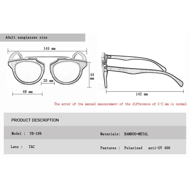2020 High Quality Luxury Designer Sunglasses Men Driving Sunglasses Polarized UV400 Bamboo Wood Sun Glasses Eyewear Dropshipping