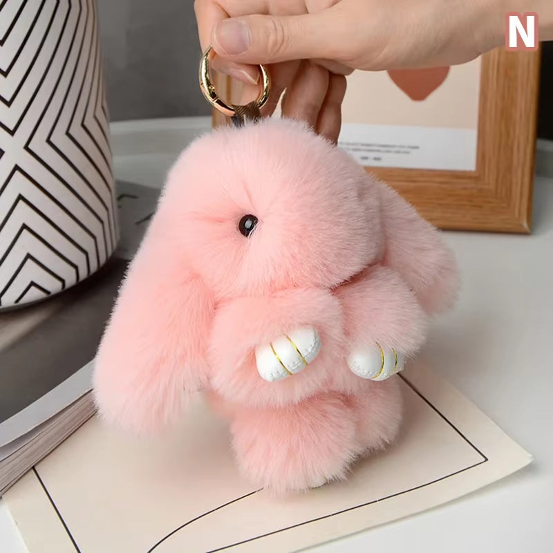 15Cm Rabbit Fur Keychain Women Bag Car Key Chain Pendant Decoration Jewelry Bags Hangings Accessories Gifts
