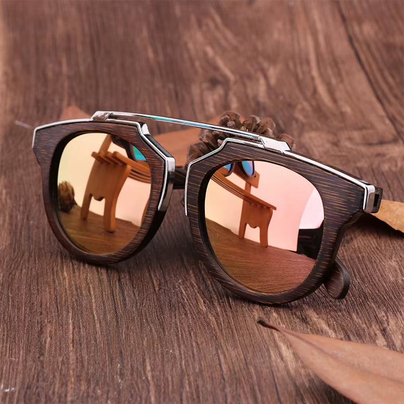 2020 High Quality Luxury Designer Sunglasses Men Driving Sunglasses Polarized UV400 Bamboo Wood Sun Glasses Eyewear Dropshipping